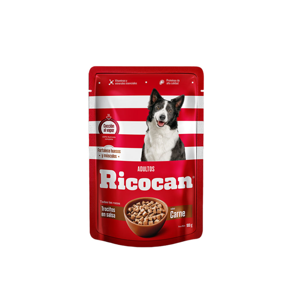 Trocitos en Salsa Ricocan para Perros Sabor Carne