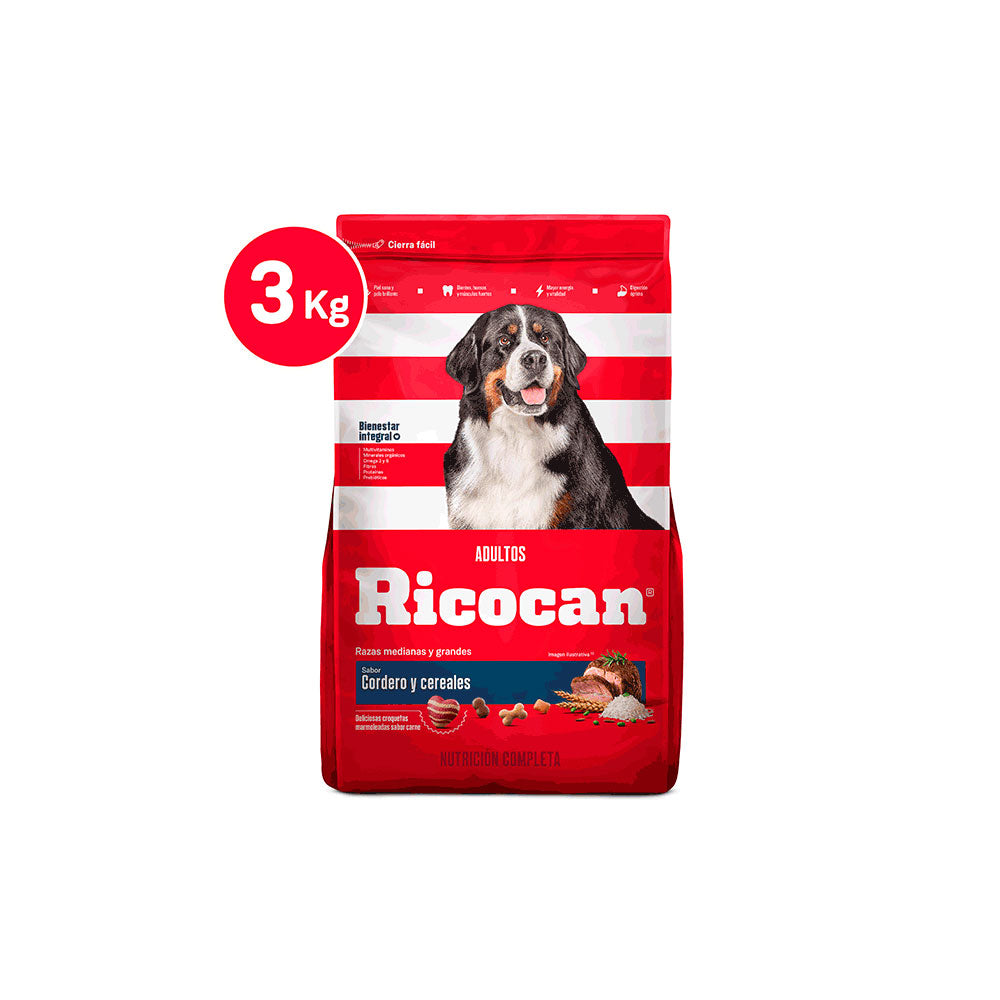 Alimento para Perros Ricocan Sabor Cordero 3kg.