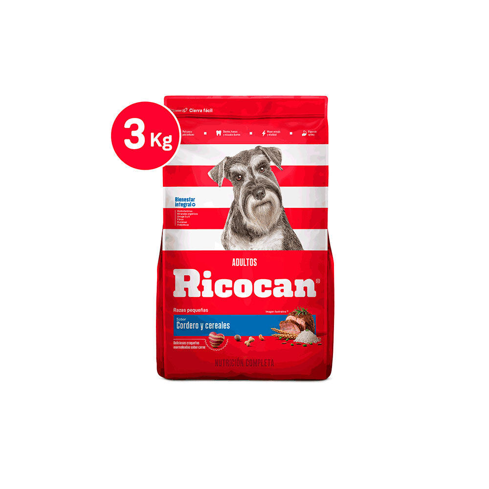 Alimento para Perros Ricocan Sabor Cereales y Corderon 3kg