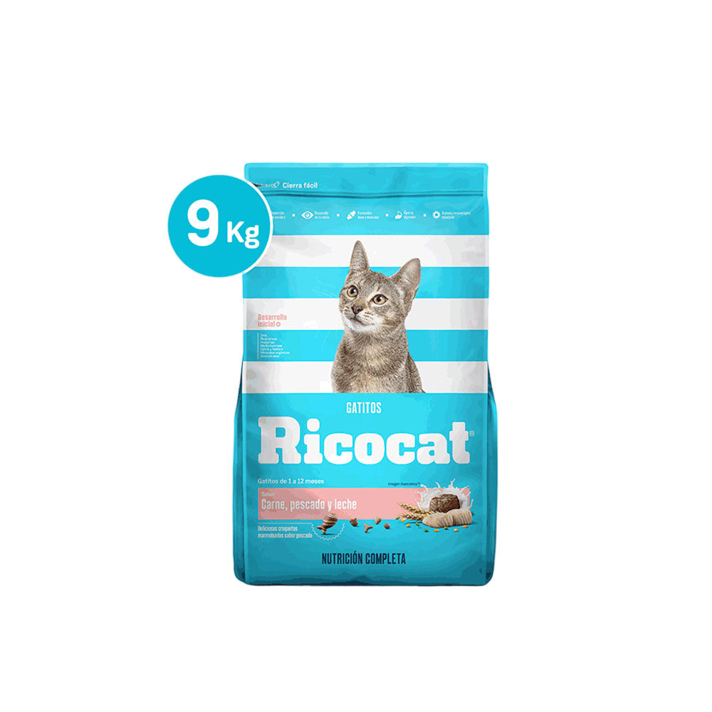Alimentos para Gatos Ricocat Sabor Pescado 9kg.