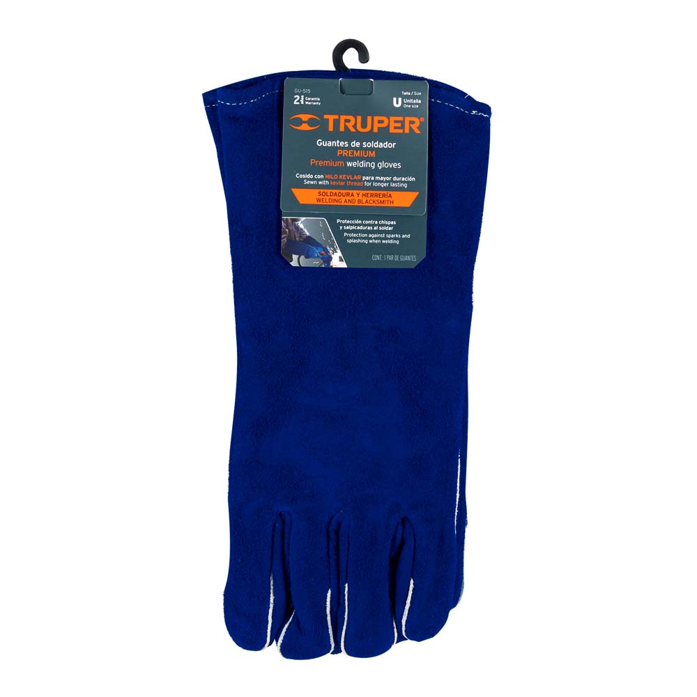 Guantes Truper Azules Reforzados para Soldador