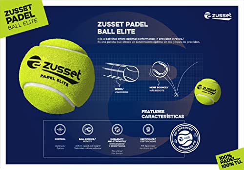 ZUSSET Paddle Tennis Elite Balls - Padel Tennis Elite Balls, One Can 3 Balls