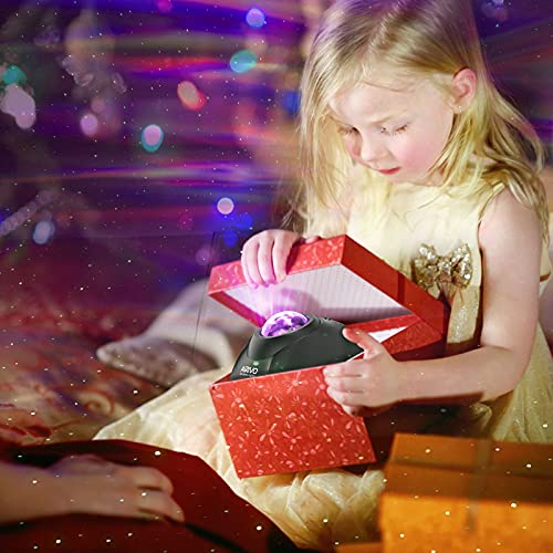 AIRIVO Northern Lights Aurora Projector, Star Projector Music Speaker, White Noise Night Light Galaxy Projector for Kids Adults, for Home Decor Bedroom/Ceiling/Party (Black)