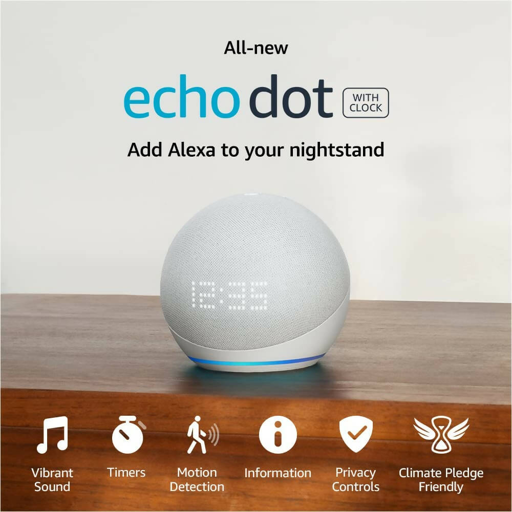 Parlante Amazon Echo Dot 5th Gen con Reloj