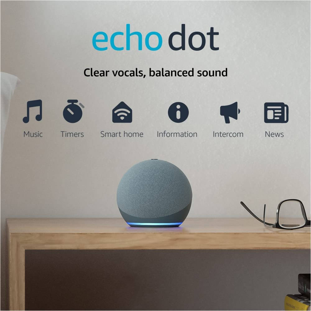 Parlante Inteligente Alexa Echo Dot 4ta Gen Color Azul - Amazon