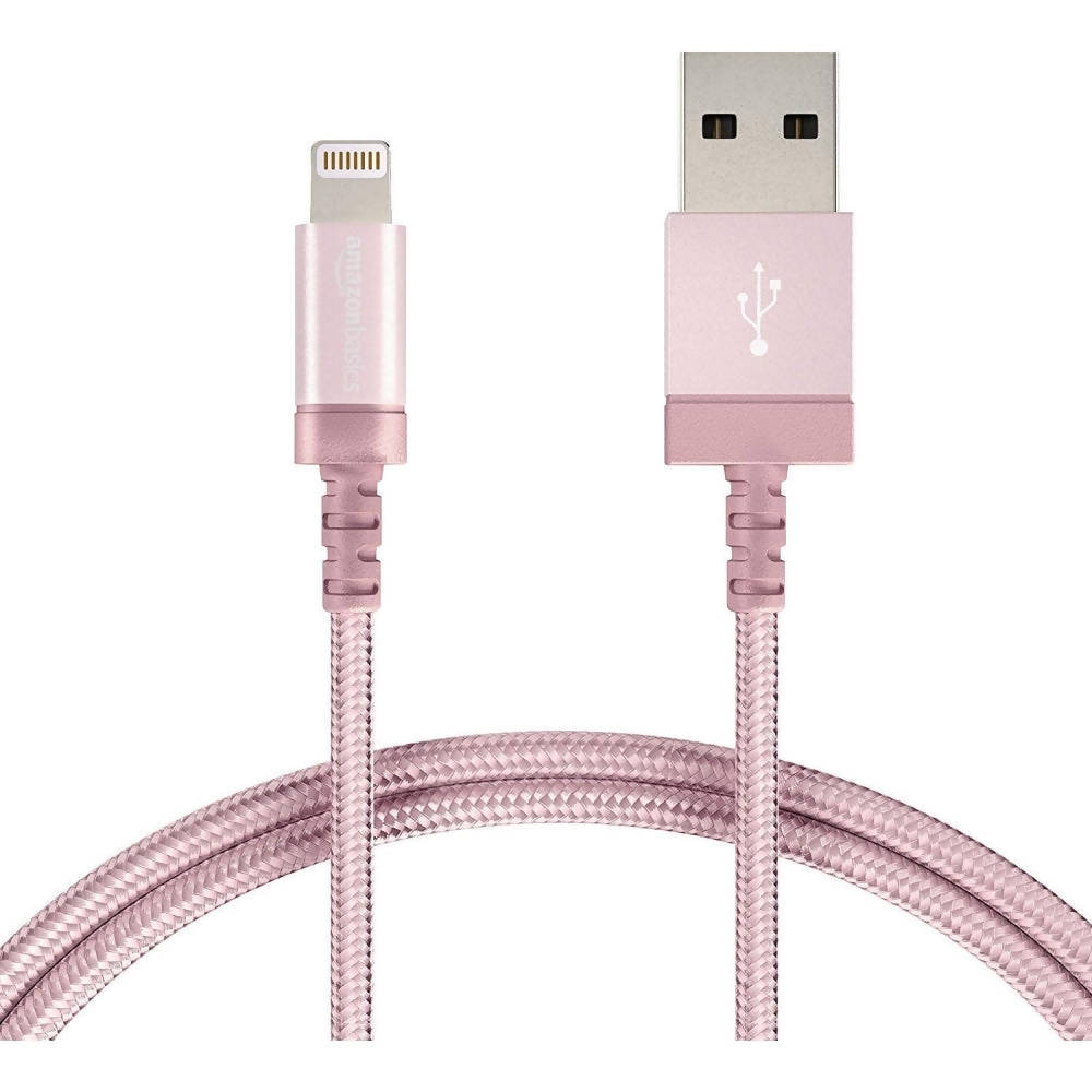 Cable iphone Ipad USB-A a Lightning Certificado MFi de 0.9m rosado - Amazon Basic L6LMF077-CS-R