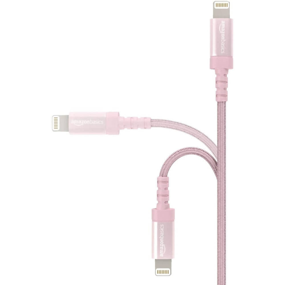 Cable iphone Ipad USB-A a Lightning Certificado MFi de 0.9m rosado - Amazon Basic L6LMF077-CS-R