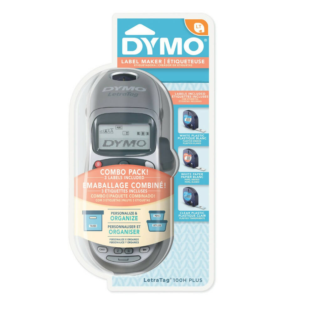 Etiquetadora LetraTag Plus 100H+ con 3 cintas y soporte pared - Dymo 1955663